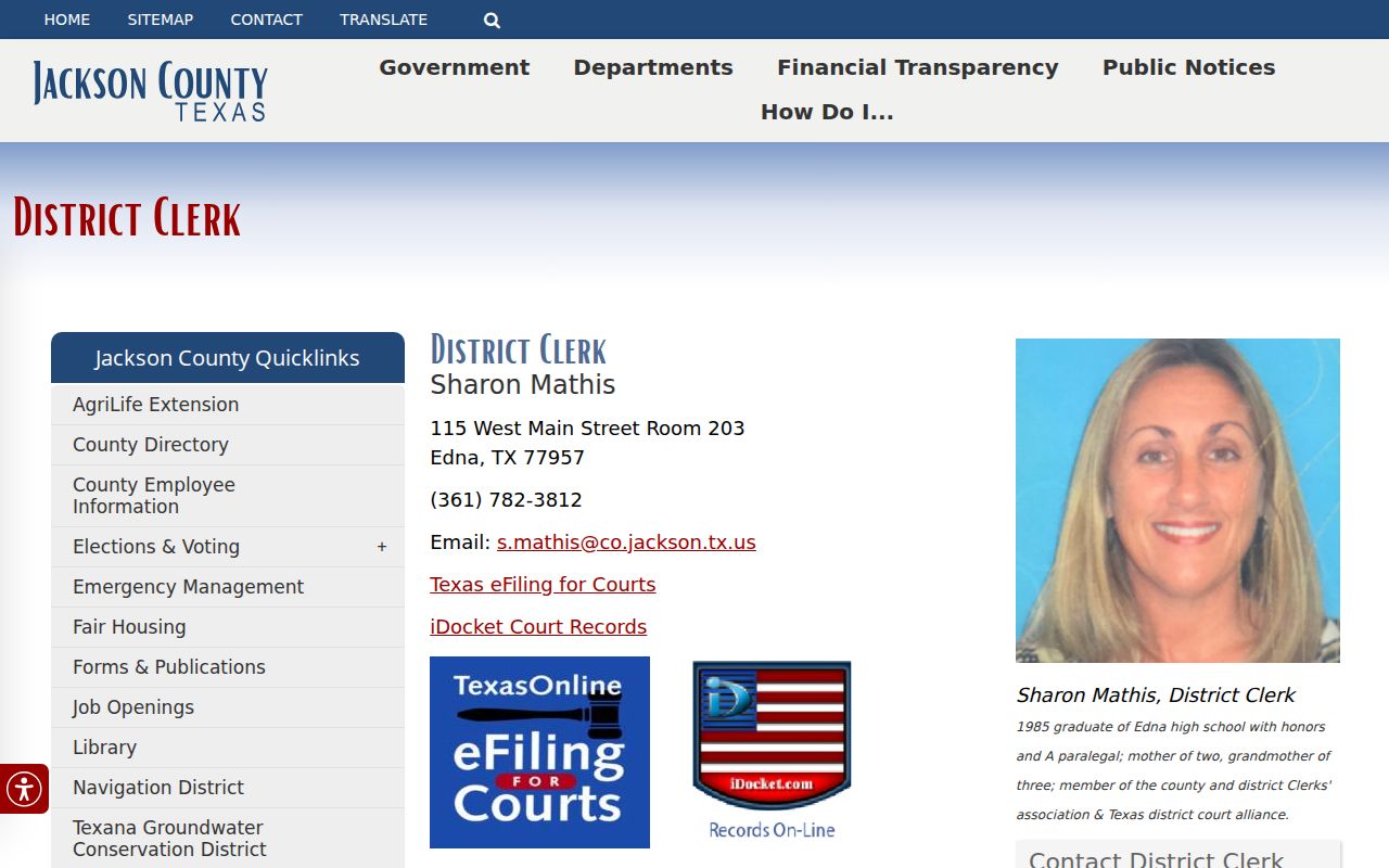 Jackson County District Clerk court docket resources